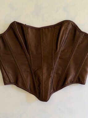 Brown Lace Up Lingerie Corset Top